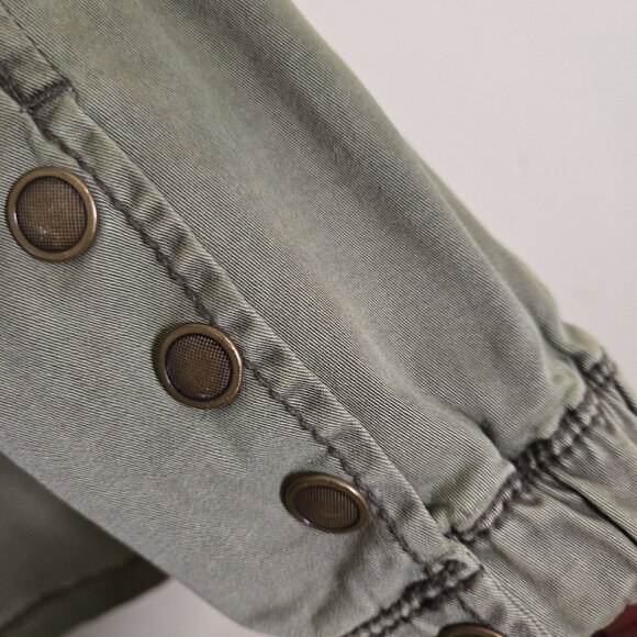 Anthropologie Marrakech Olive Utility Jacket Full Zip Snap Pockets Size S - Picture 7 of 11